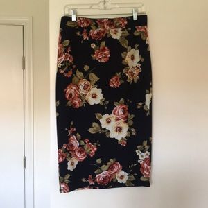 Floral Pencil Skirt